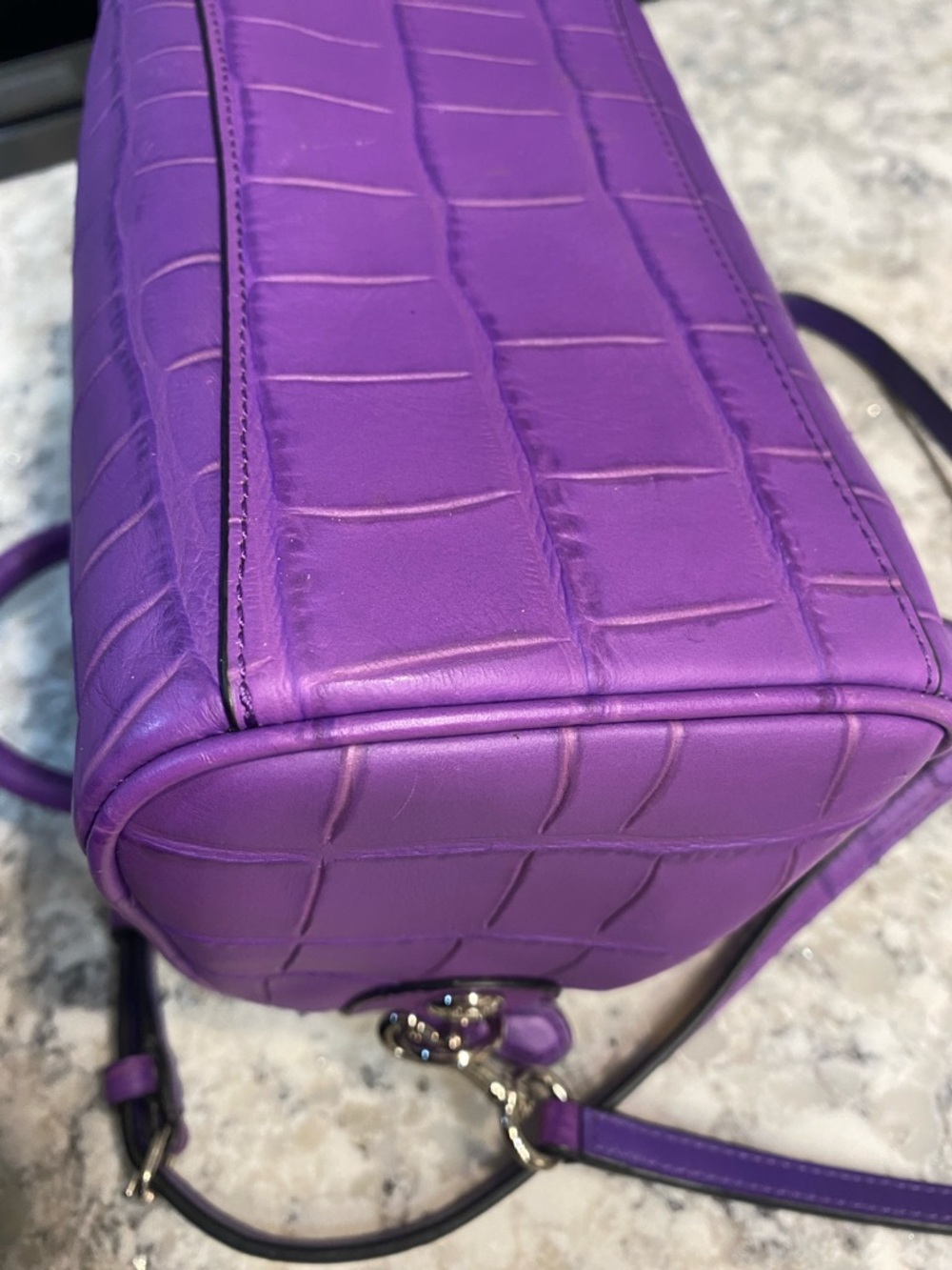 Coach Mini Bennet Croc Embossed Satchel And Dust Bag - Picture 7 of 11